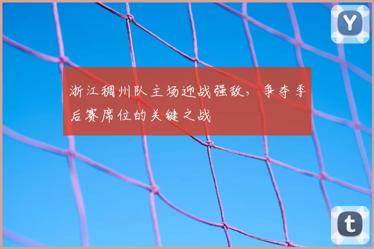 浙江稠州队主场迎战强敌，争夺季后赛席位的关键之战